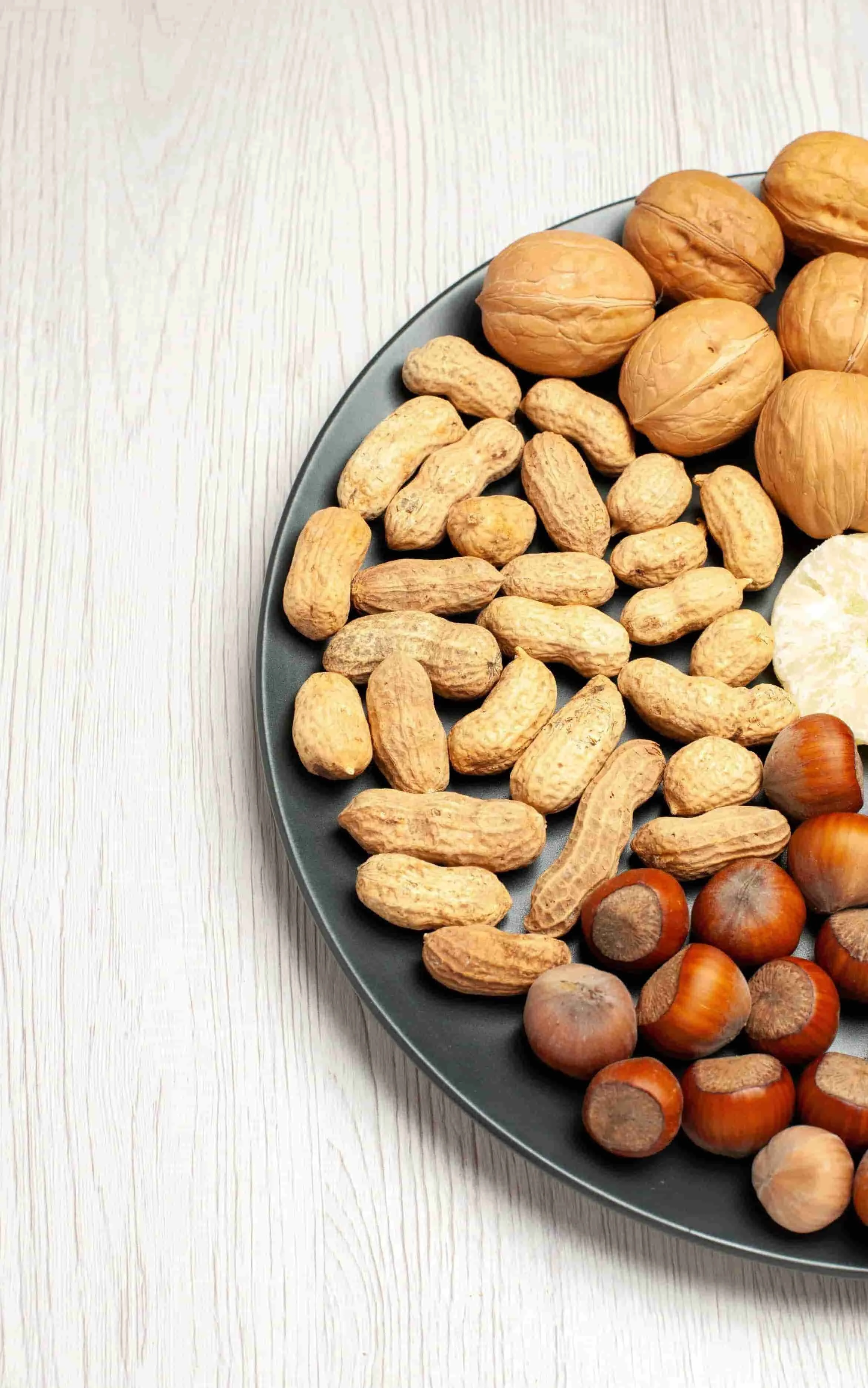 Tree nuts on a plate.