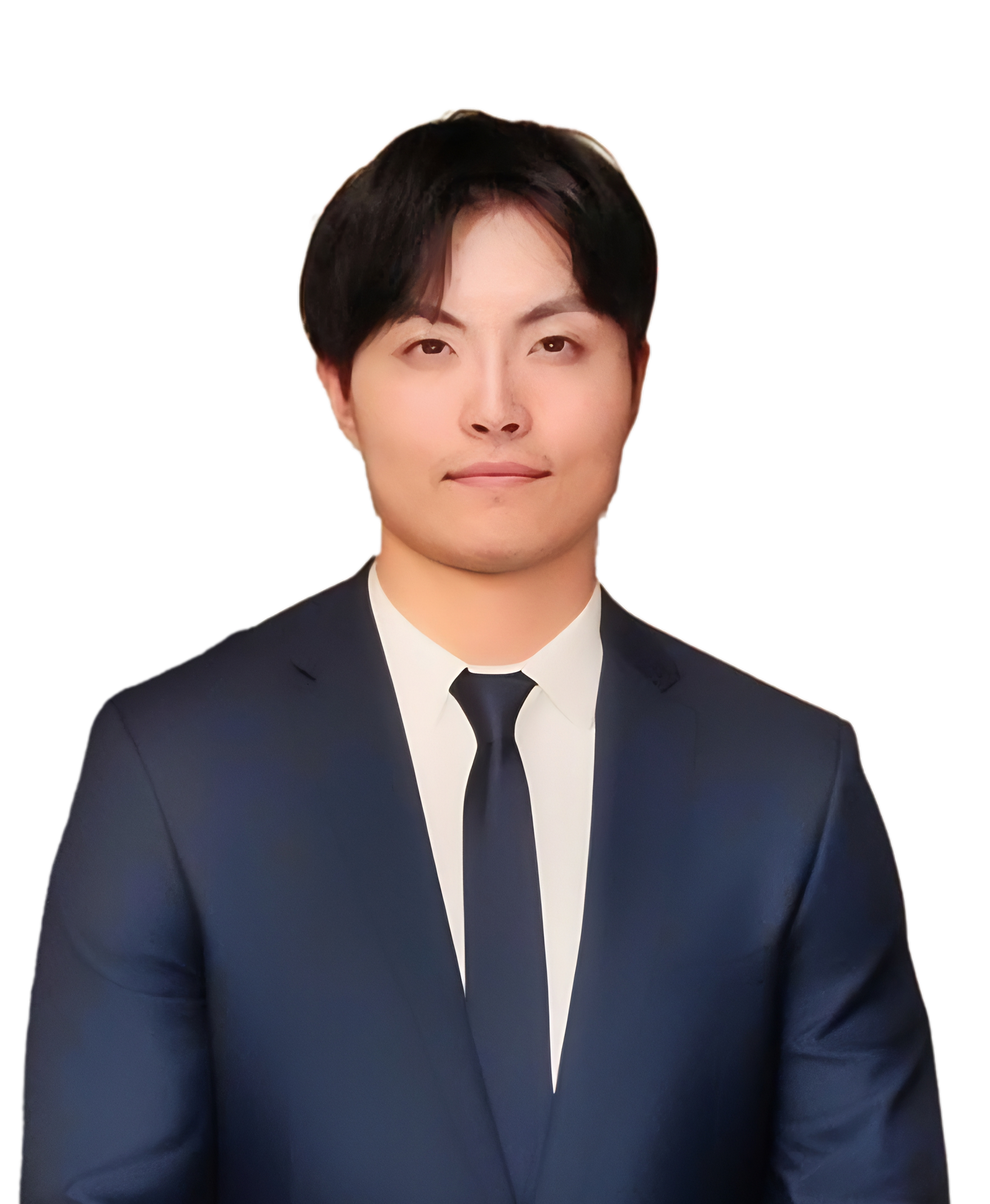 Tom Lou, Durham region commercial sales and investment.  A young man in a business suit with a black tie and white shirt, looking at the camera with a slight smile, against a dark background.