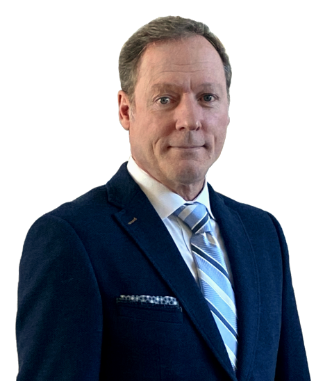 Renato Ron Viele. Commercial Real Estate Broker, 25 years of experience. Professionally dressed man in blue suit, looking forward with a smile.