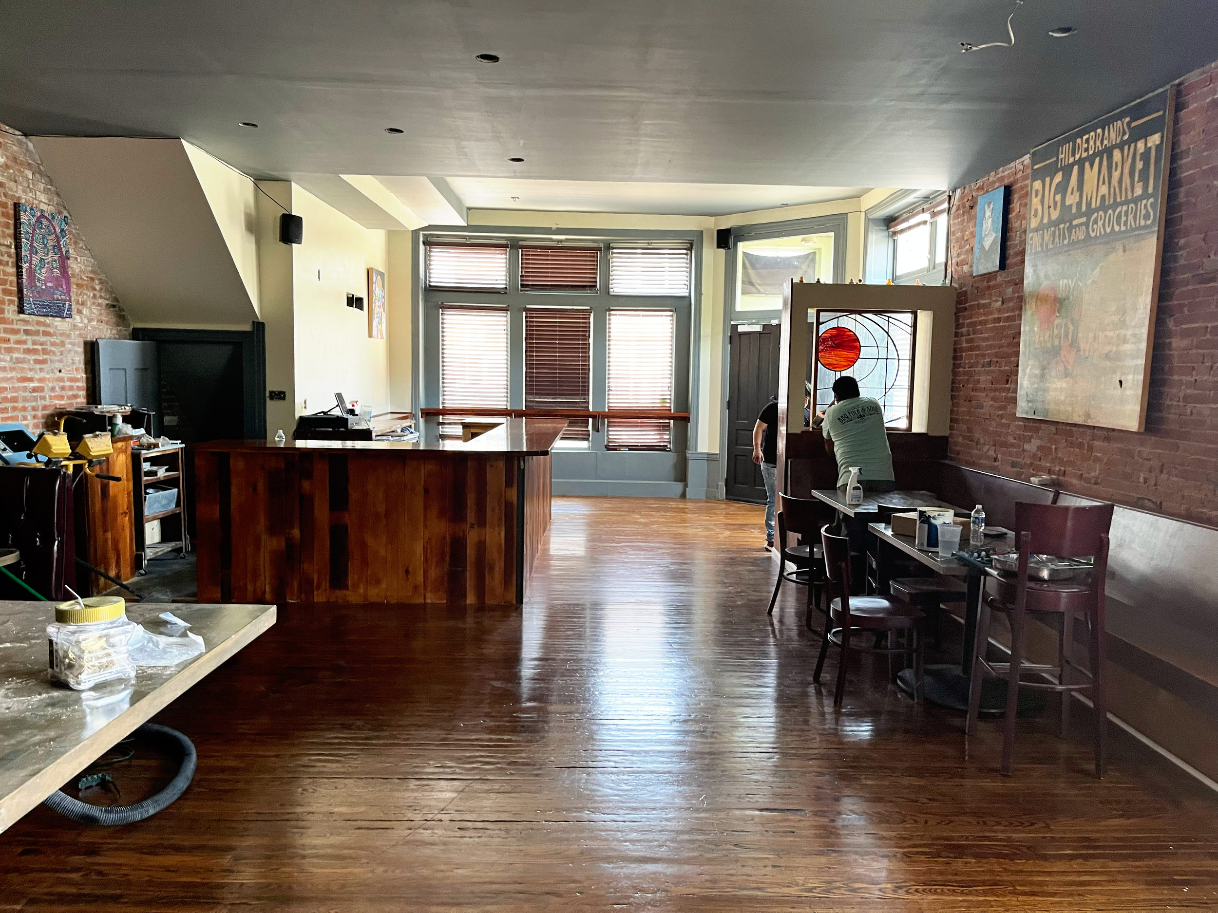 Drywall, Oak Flooring, Custom Bar & Design