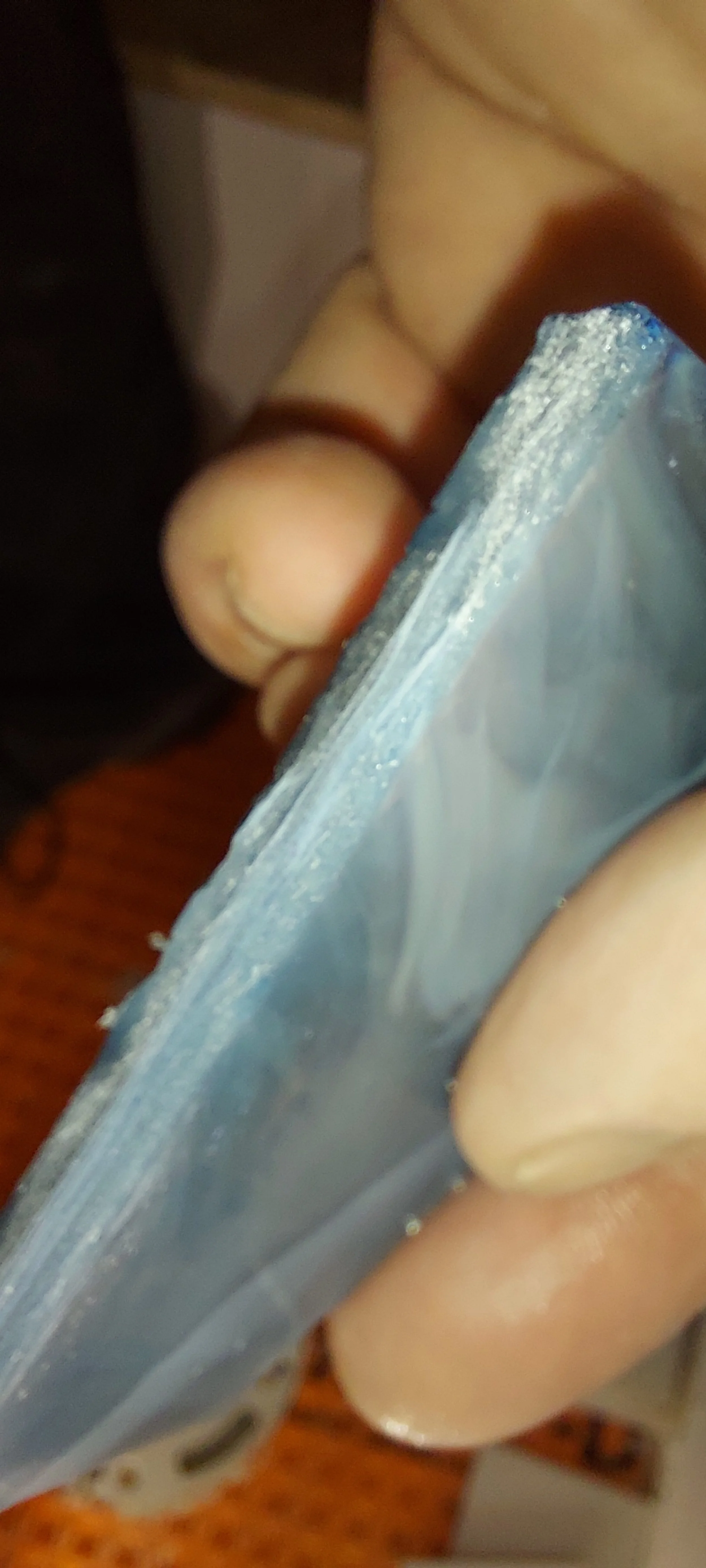 close-up shot of this beautiful, layered opaque glass hexagon tile.