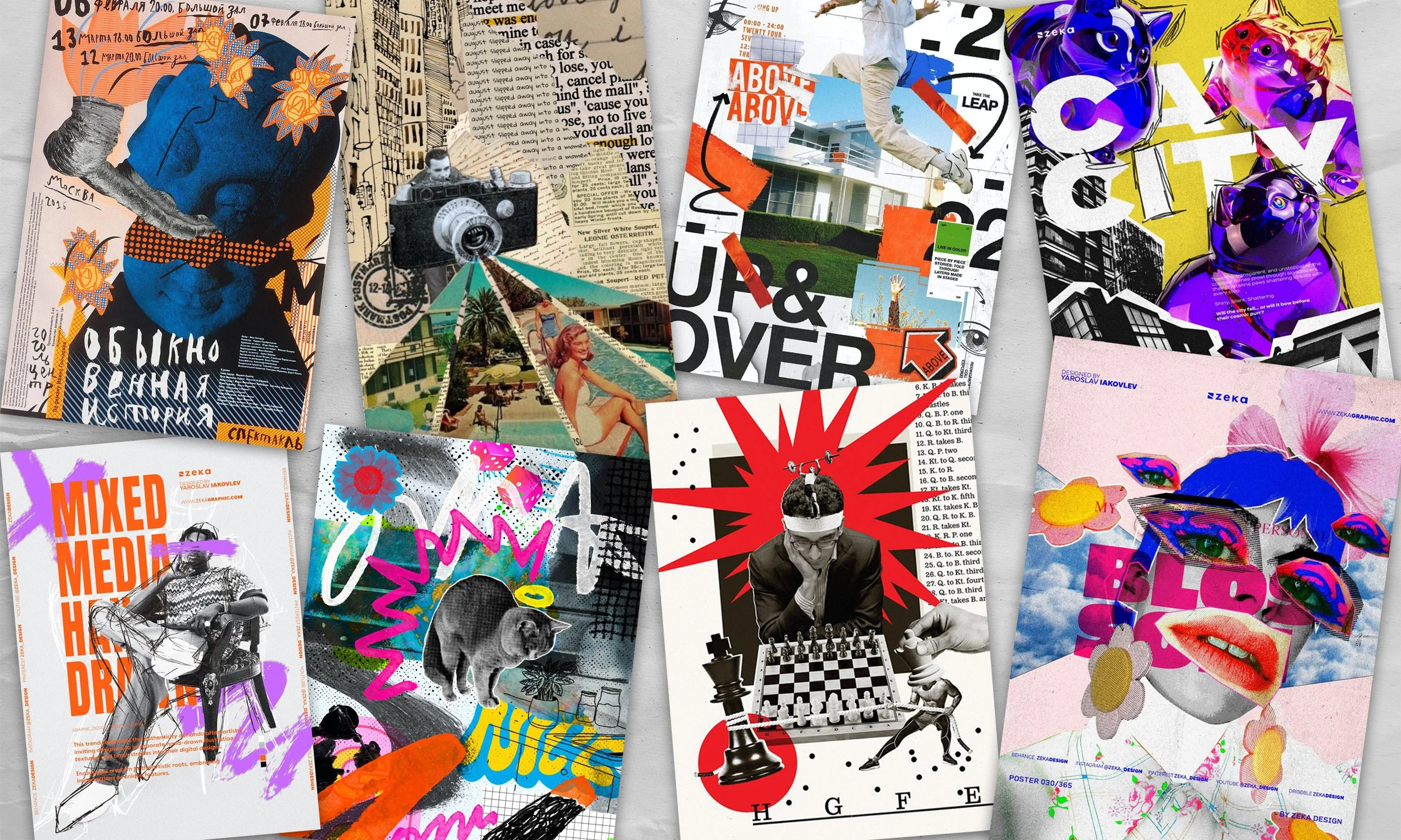 Mix média &amp; compositions riches : le collage moderne au service du design