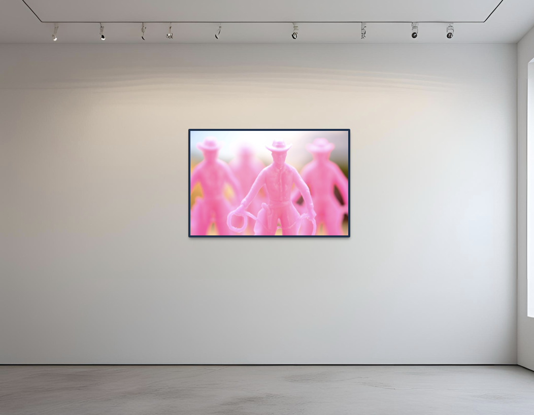 Pink cowboys with lassos