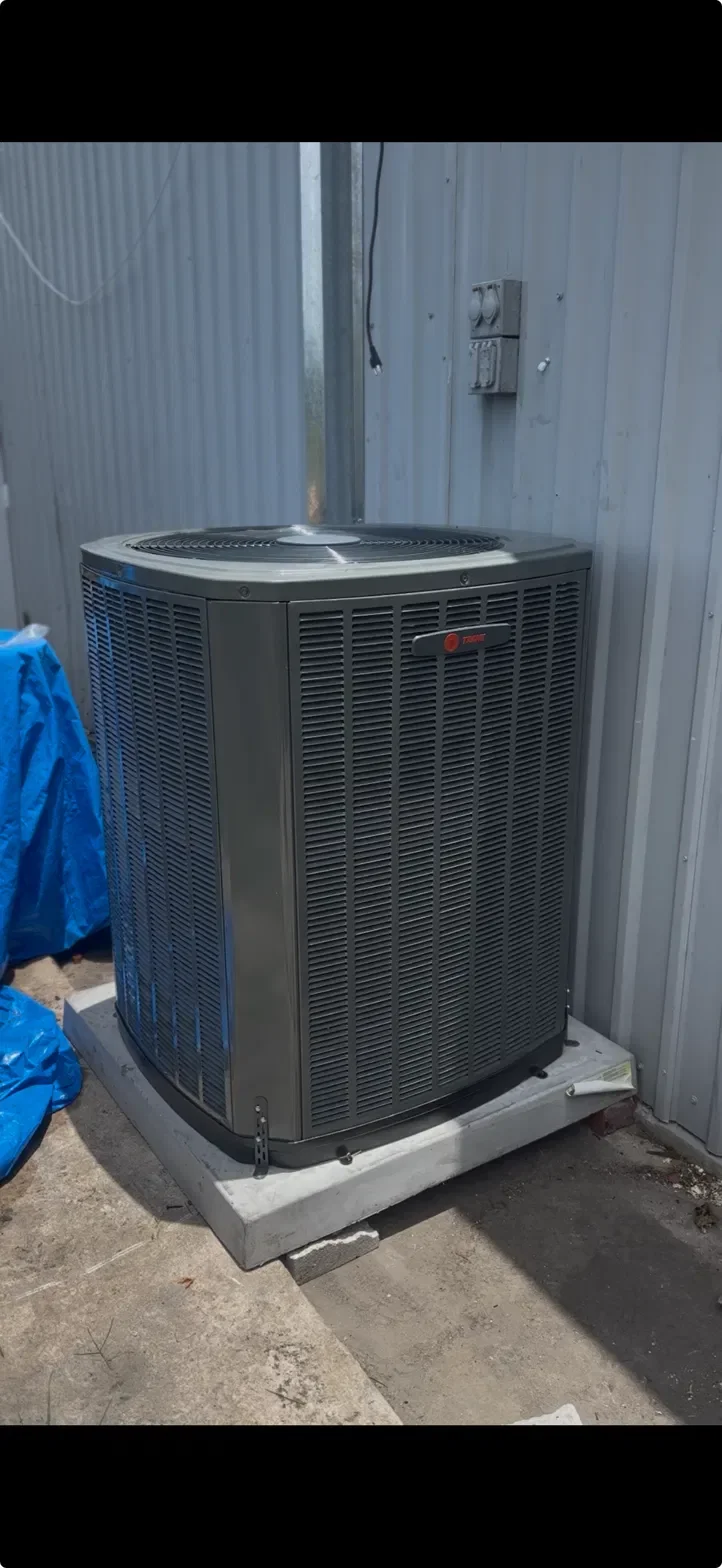 New AC installation, Trane condenser