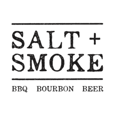 Logo with text 'Salt + Smoke' and below it 'BBQ Bourbon Beer'.