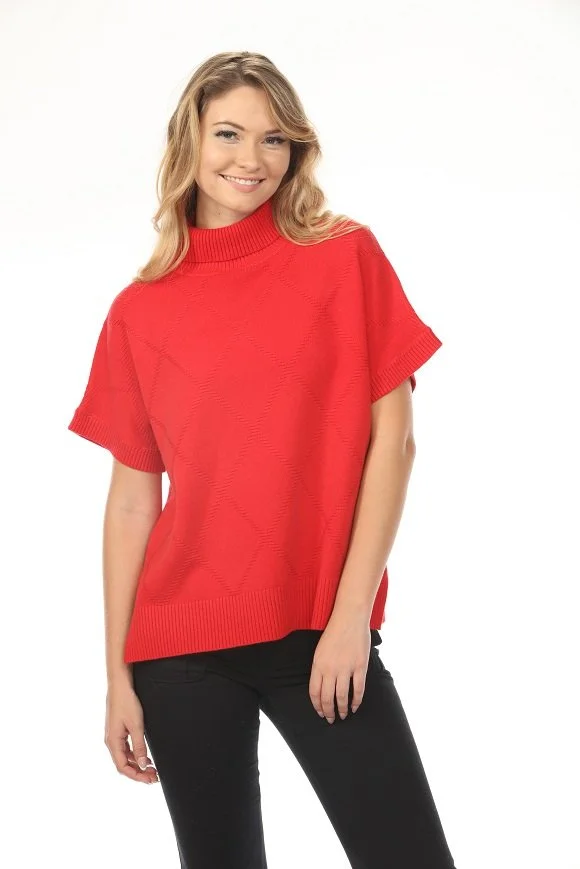 Delilah Diamond Turtleneck Knit Top