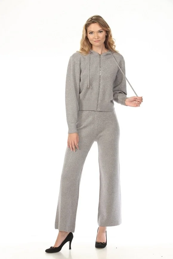 Luxe Sparkle Knit Hoodie & Pant Set