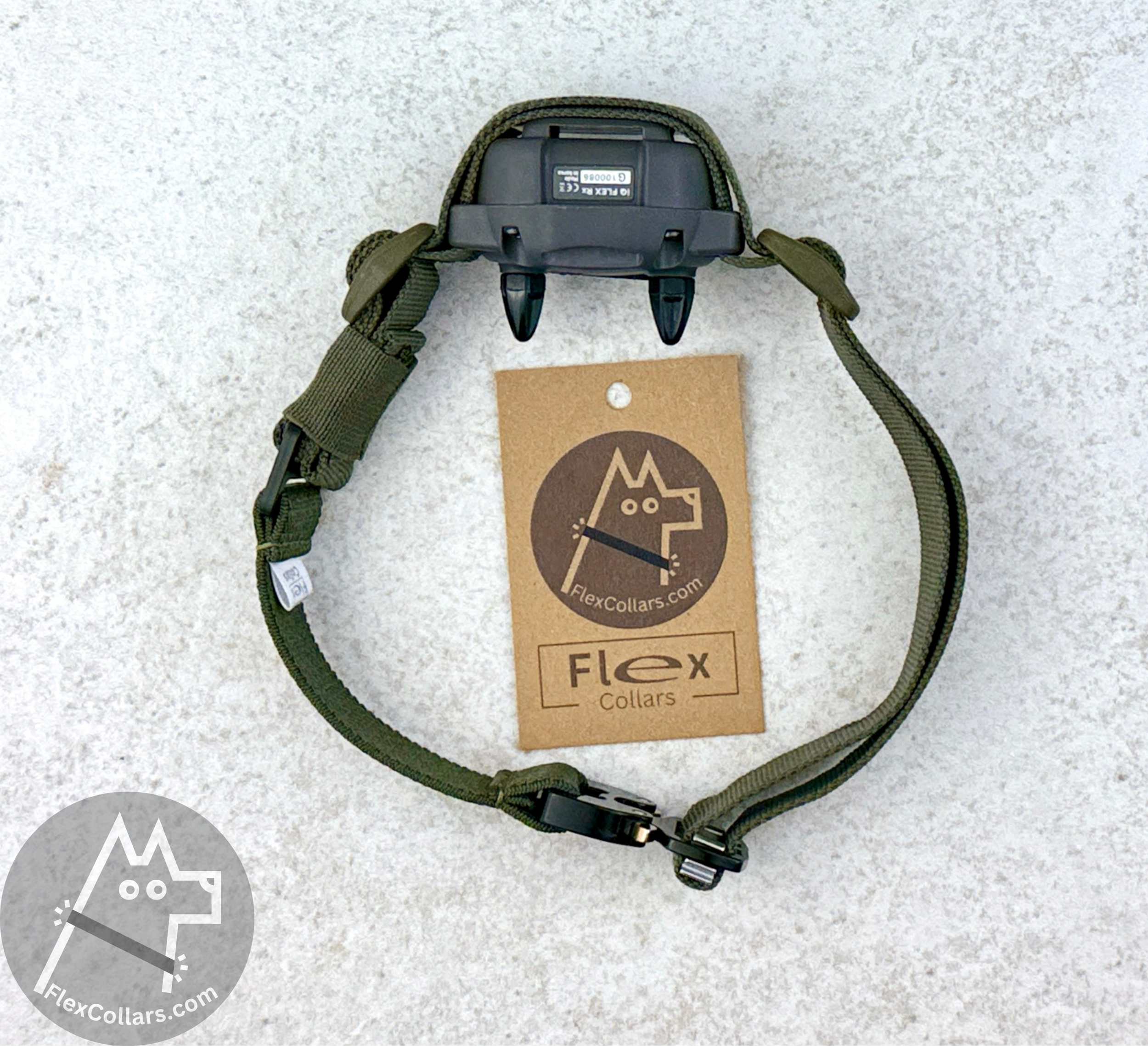 Bungee E-collar Replacement Strap suitable for Dogtra, Garmin, SportDog, Educator. Military-grade materials, AustriAlpin Quick Release Cobra Buckle. Elastic element for comfort. Colour Ranger Green