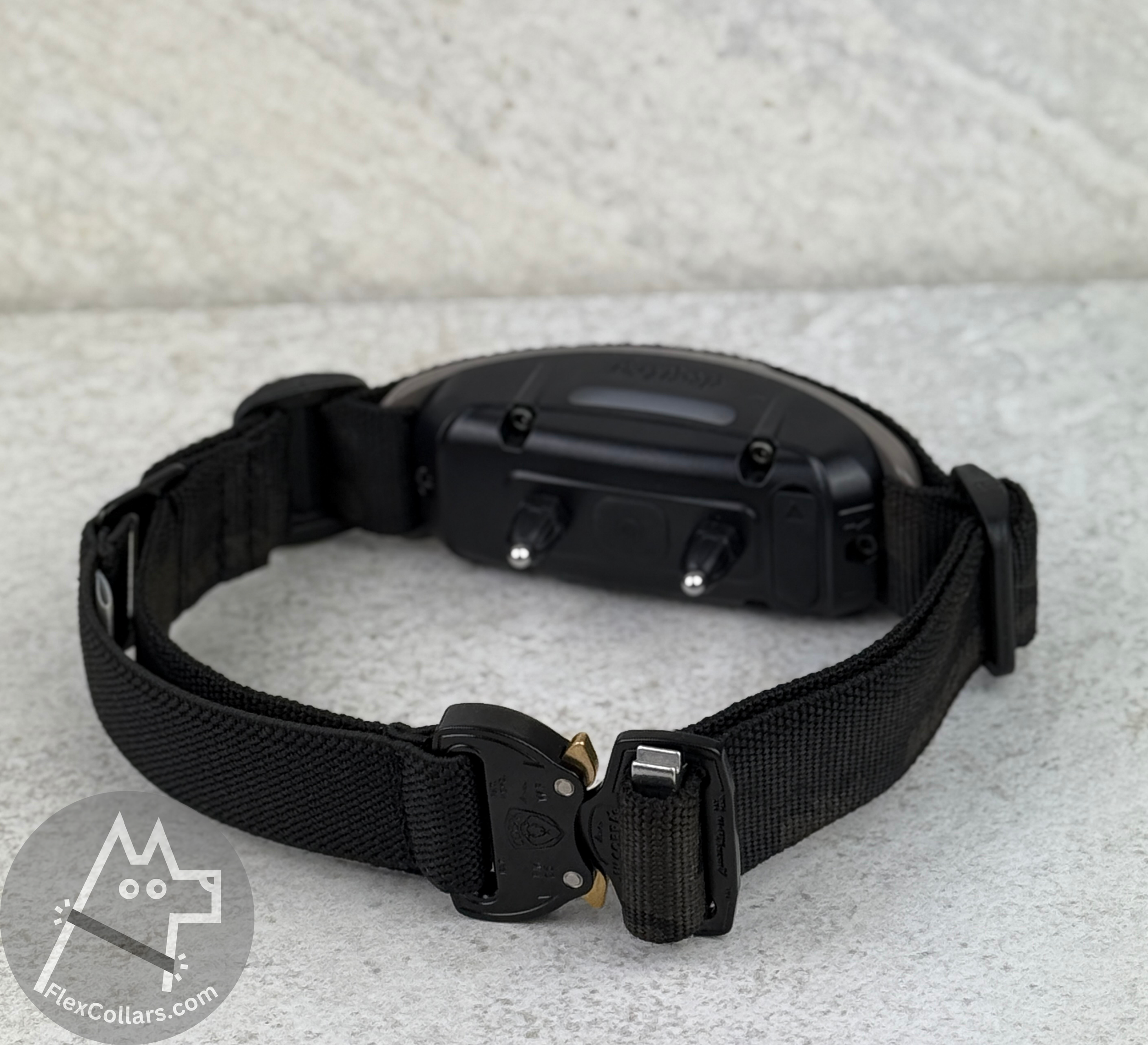 Super Heavy Bungee Collar E-collar Straps. Military-grade materials, AustriAlpin Quick Release Cobra Buckle. Elastic element for comfort. Colour Black Camouflage