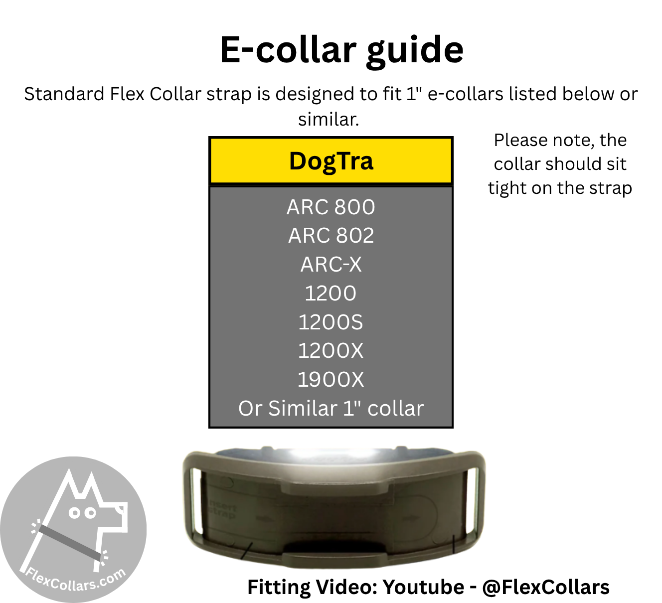 Super Heavy Bungee E-collar Strap for Dogtra 1200, ARC, ARC X. Military-grade materials, AustriAlpin Quick Release Cobra Buckle. Elastic element for comfort. Colour Coyote Brown