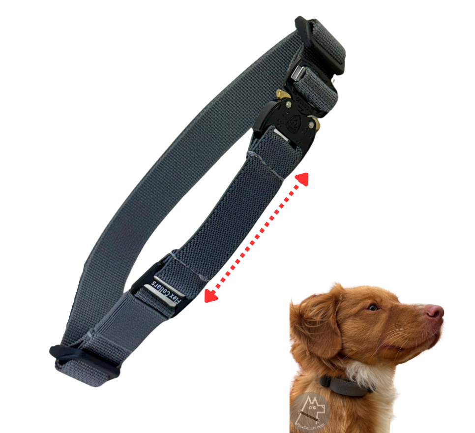 Tactical Bungee E-collar Replacement Straps.   Military-grade materials, AustriAlpin Quick Release Cobra Buckle. Elastic element for comfort. Colour Wolf Grey