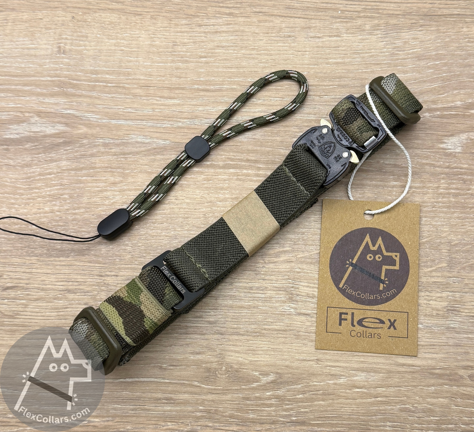 Tactical Bungee Collar E-collar Straps for dogs. Military-grade materials, AustriAlpin Quick Release Cobra Buckle. Elastic element for comfort. Colour Camouflage