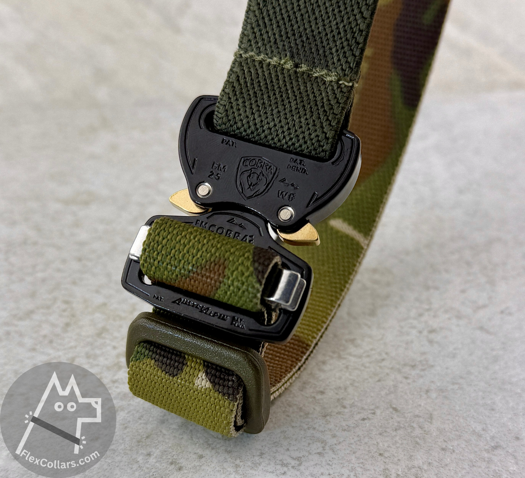 FlexCollar Super Heavy Strap in Green Camouflage