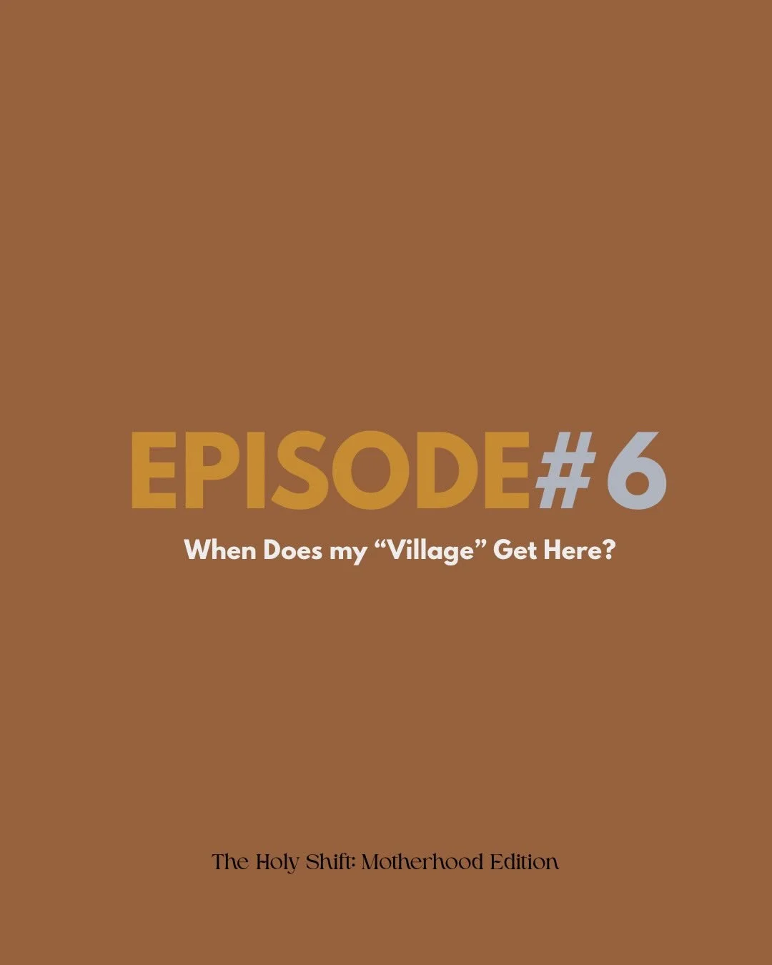 &ldquo;It takes a village to raise a child&rdquo;. Okay, cool. Where is my village? When do they come knocking? 
⠀⠀⠀⠀⠀⠀⠀⠀⠀
In today&rsquo;s episode, we talk all about the idea of a village. We lay out practical steps and ask the hard questions &mdash
