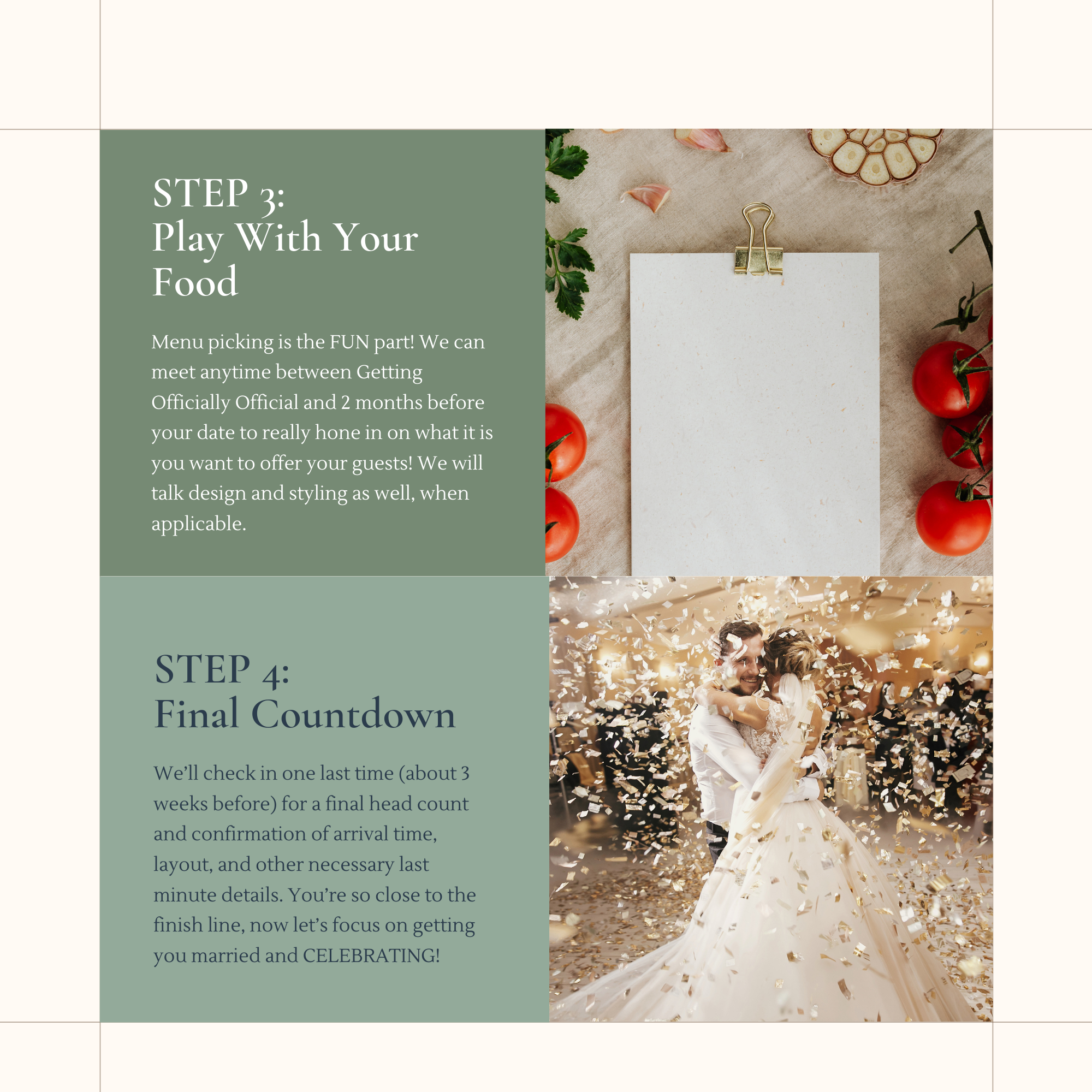 Wedding celebration with a newlywed couple dancing amid confetti in an elegant venue.