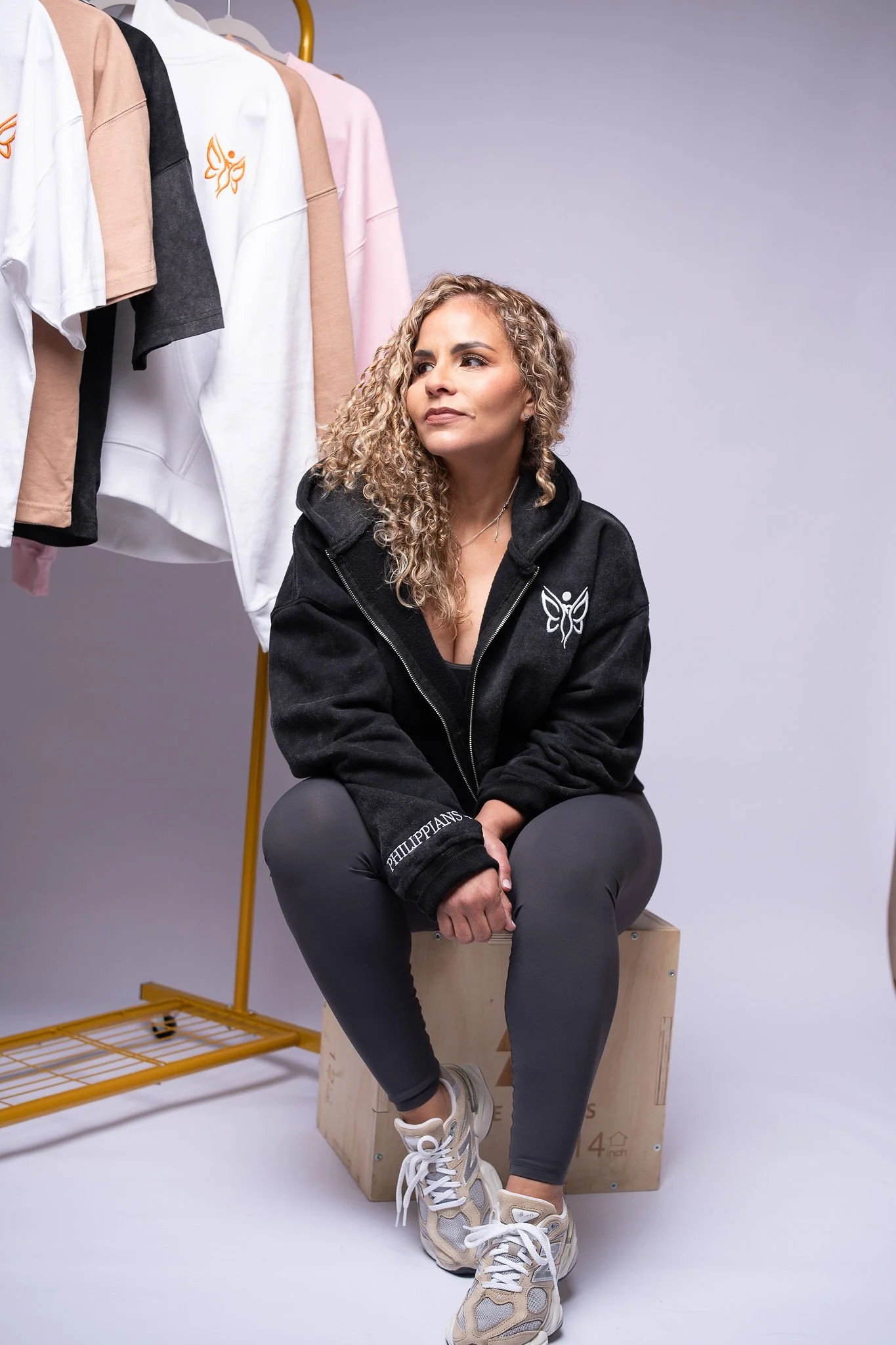 Train With Purpose, Rise in Faith' Collection Zip Up Hoodie Black