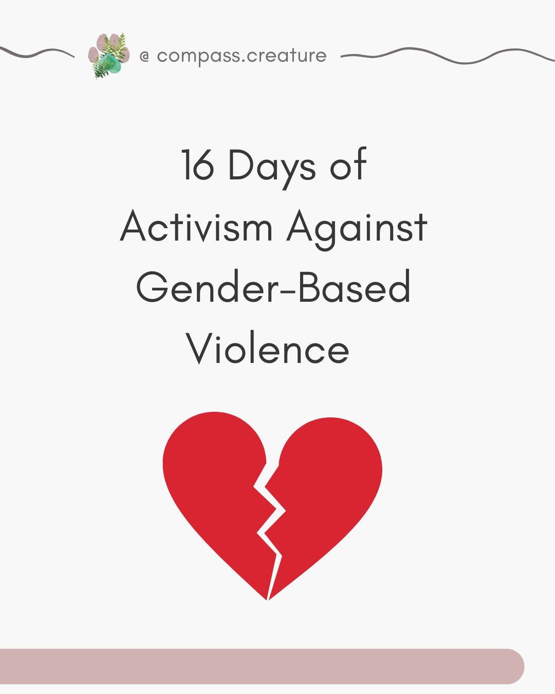 Today marks the first day of 16 Days of Activism Against Gender-Based Violence 💔 , which is a time each year that invites us to pause, reflect, and act. It&rsquo;s both a global and local call to confront the ongoing violence that disproportionately
