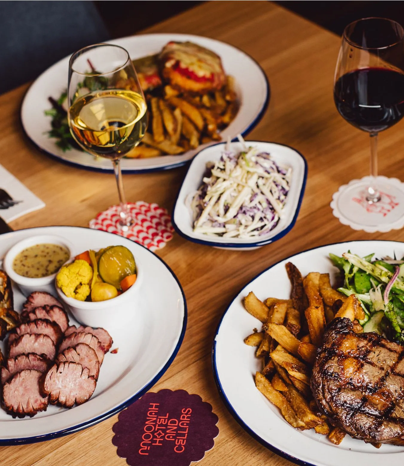 Moonah Hotel and Cellars pub food spread