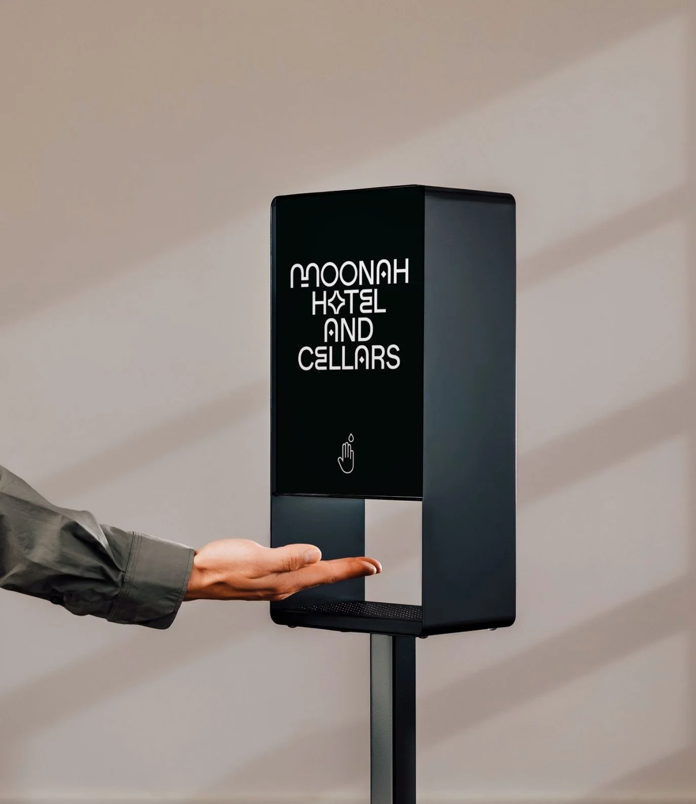 Moonah Hotel and Cellars hand sanitiser dispenser