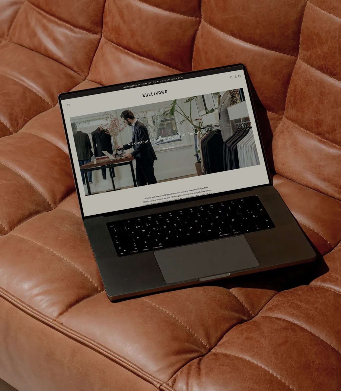 Sullivan Tailors Website on a Macbook