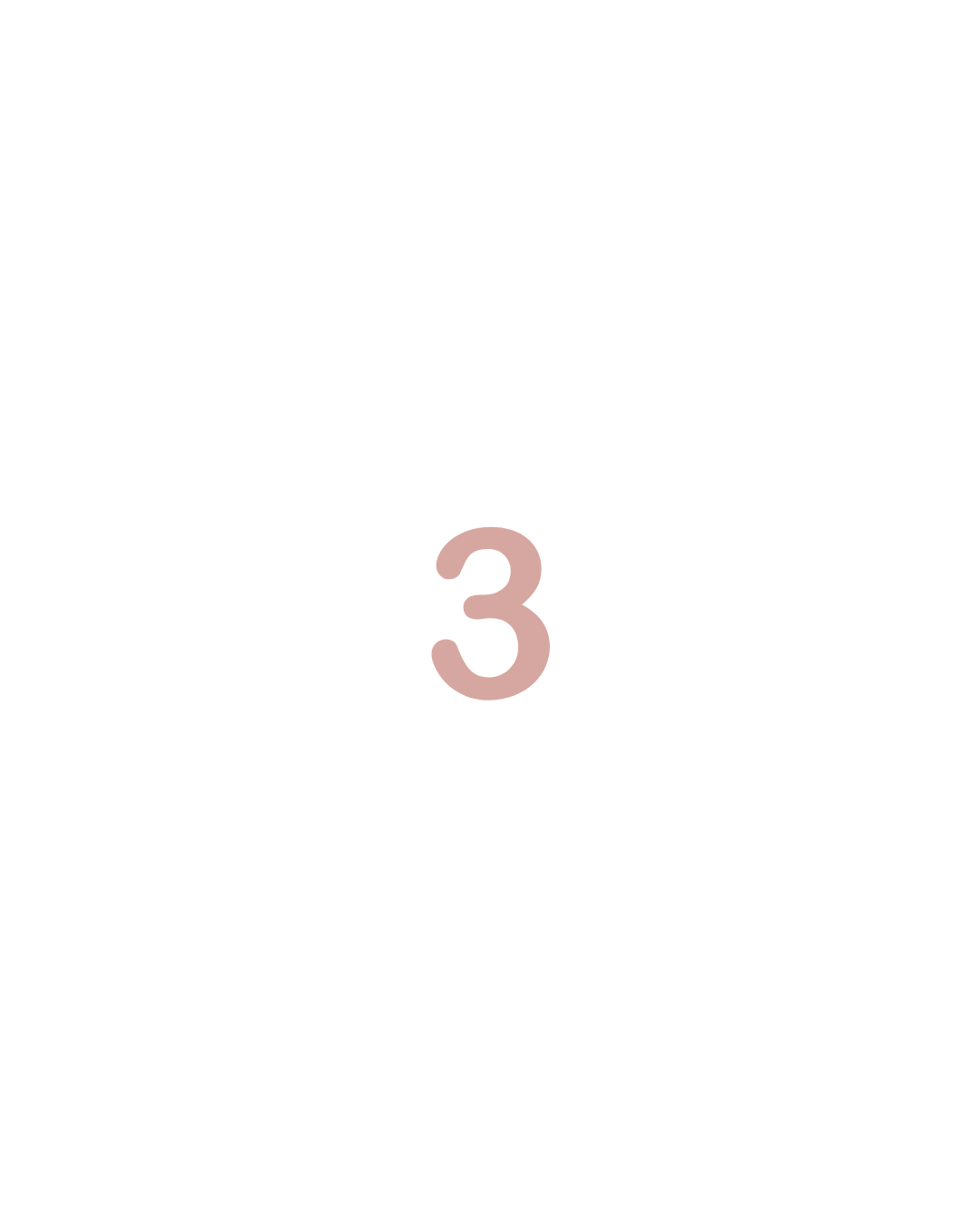 A white background with a large number 3 in the center in light brown color.