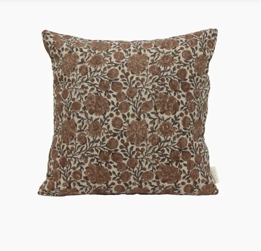 Abigail Floral Handblocked Cushion Cover