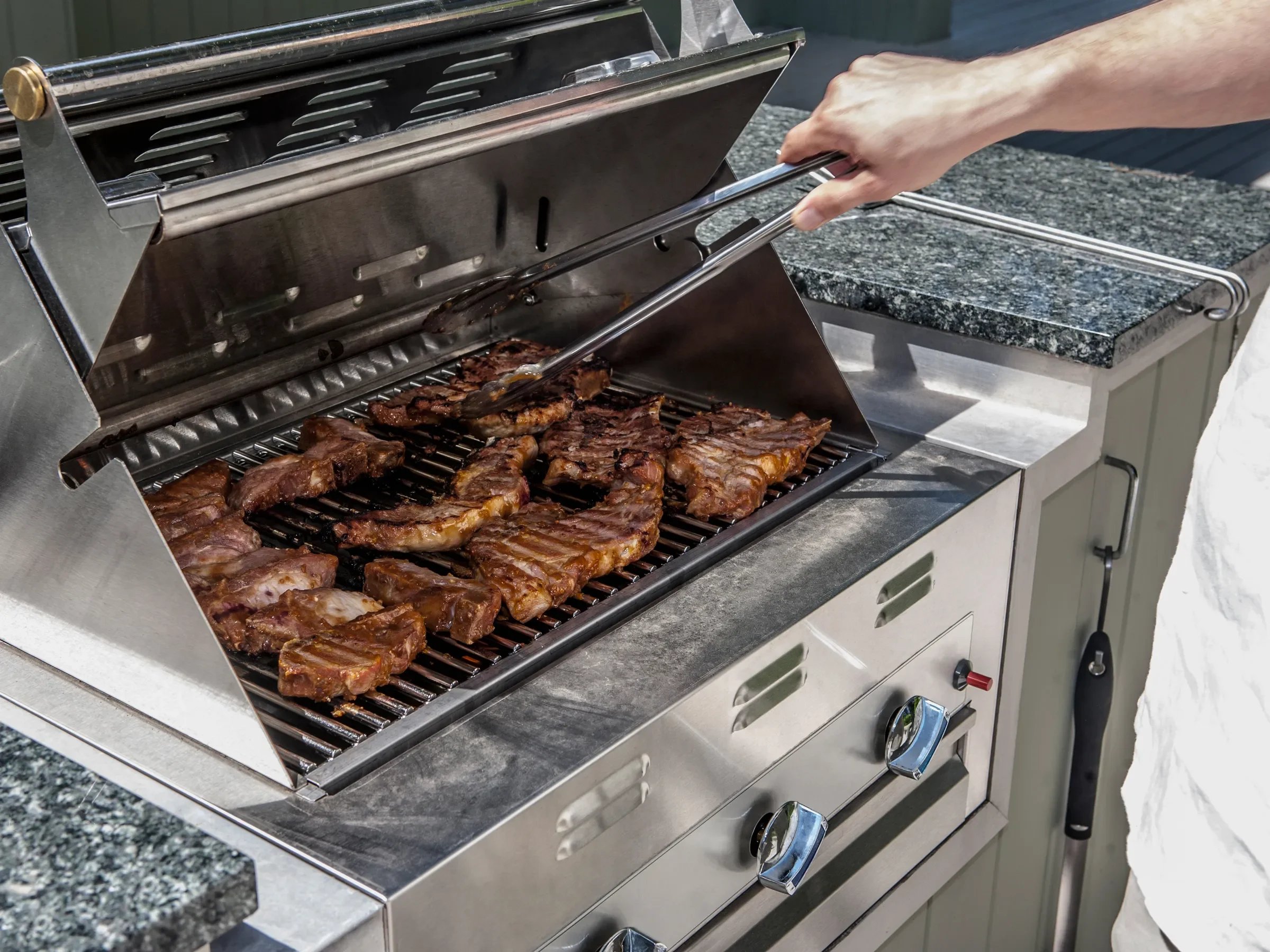 Grill · centerpiece of every kitchen, available in gas, charcoal, or hybrid fuel systems.