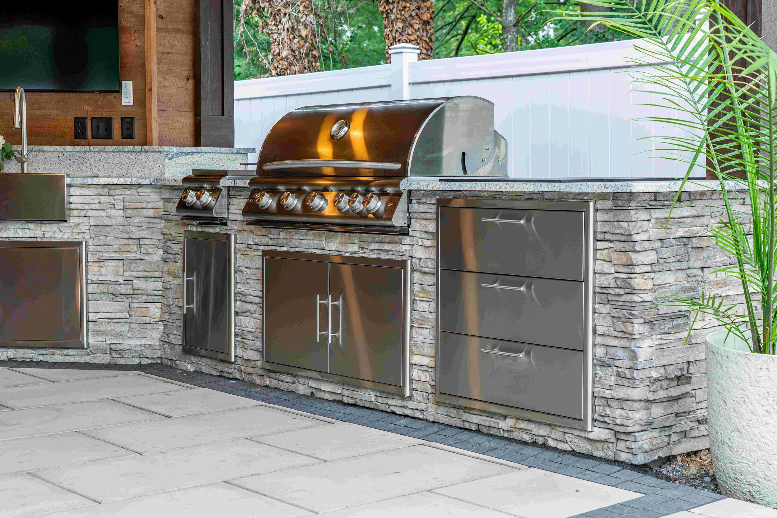 outdoor kitchen bar cabinets home landscape