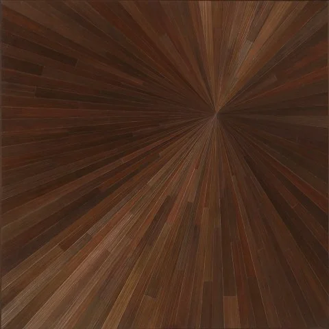 Close-up of a wooden surface with radial lines converging to a point.