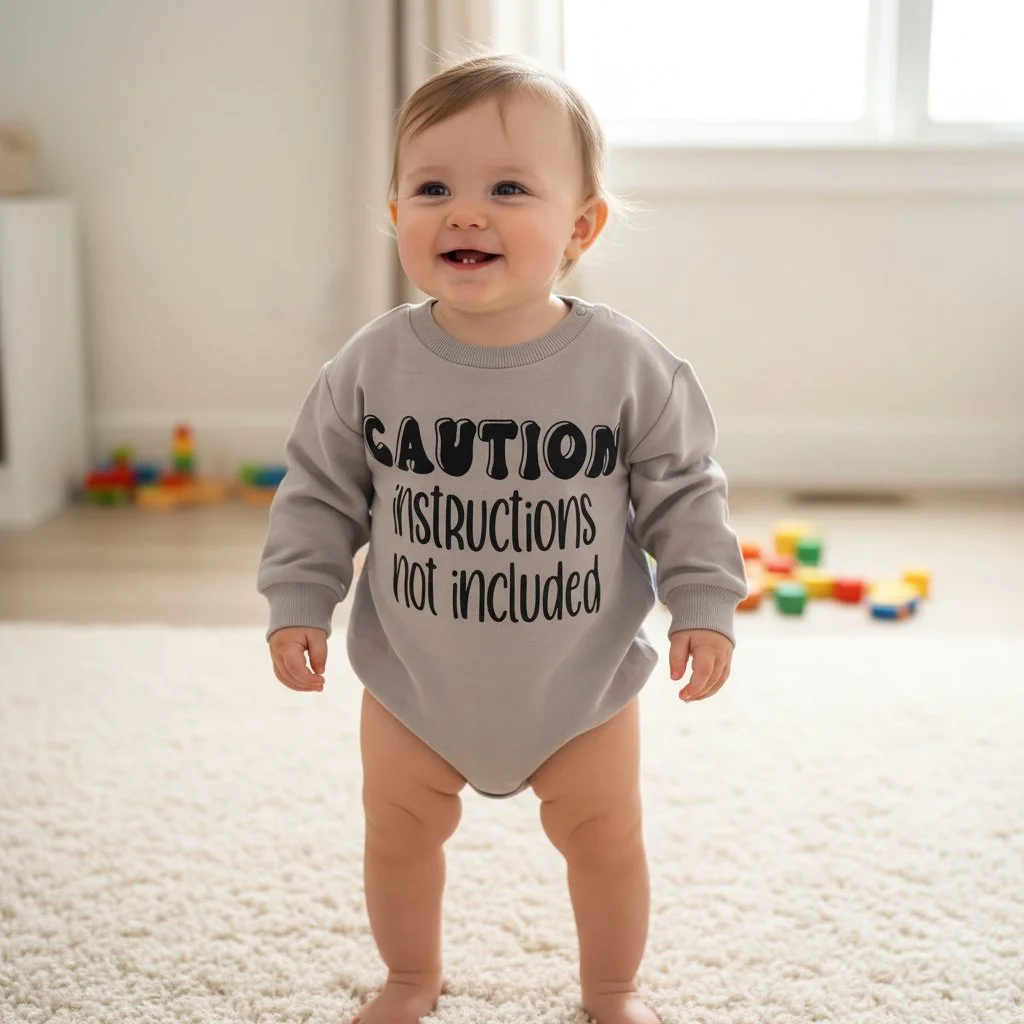 Caution Instructions Not Included Jumper Onsie