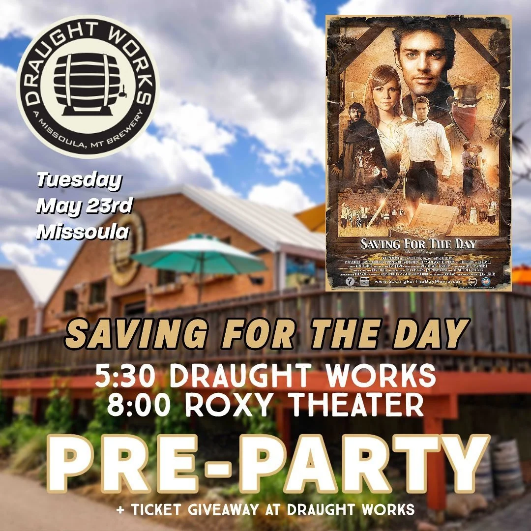 Tuesday, 5/23 at 5:30pm - We're having a special pre-party with cast and crew members at @draughtworks before the 8 PM show at @theroxy406 ! Two tickets to the show will be given to the winner of a Montana movie themed trivia contest. 

Buy your tick