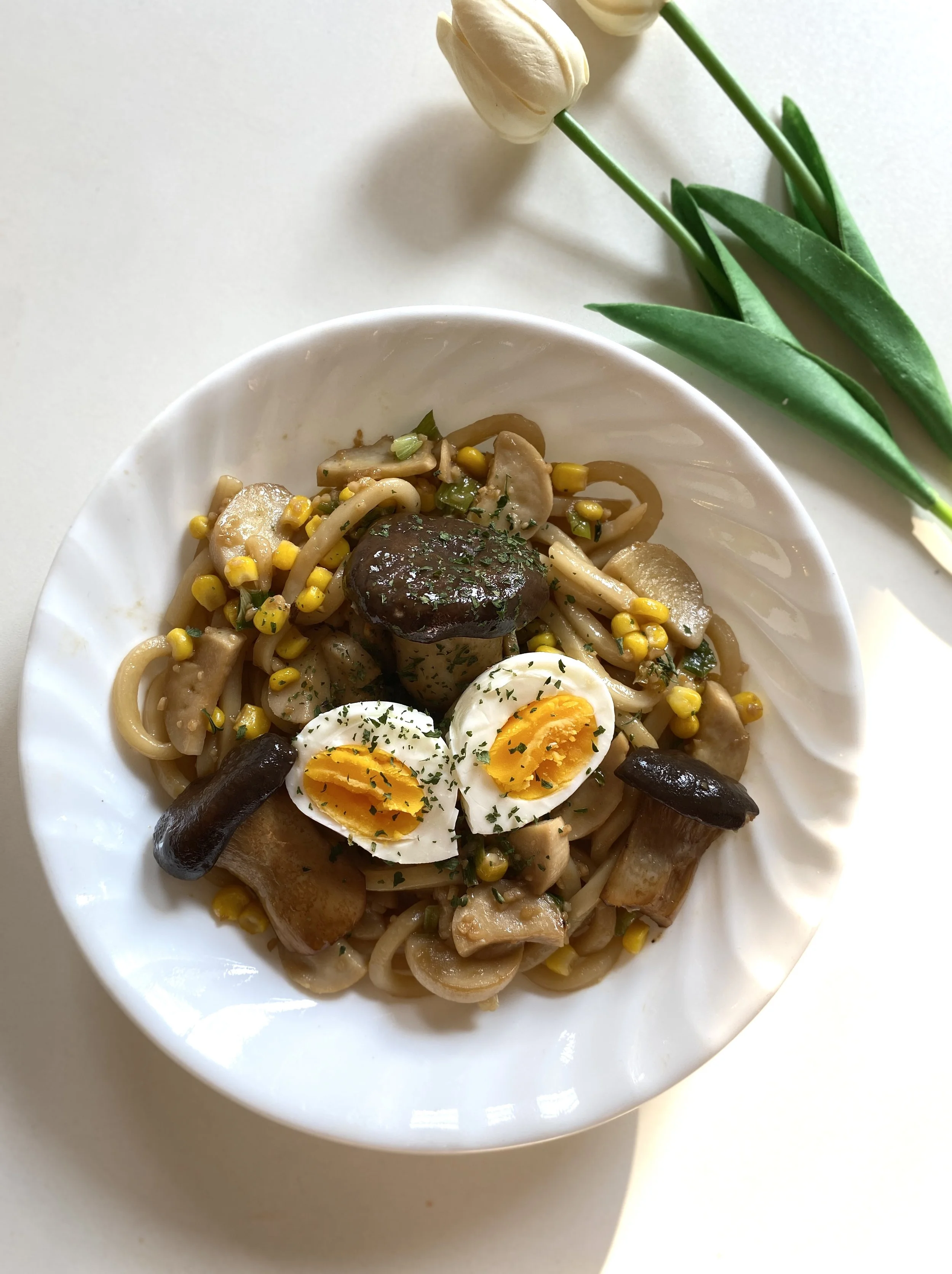 Soy Sauce Mushroom Udon Noodles ☆