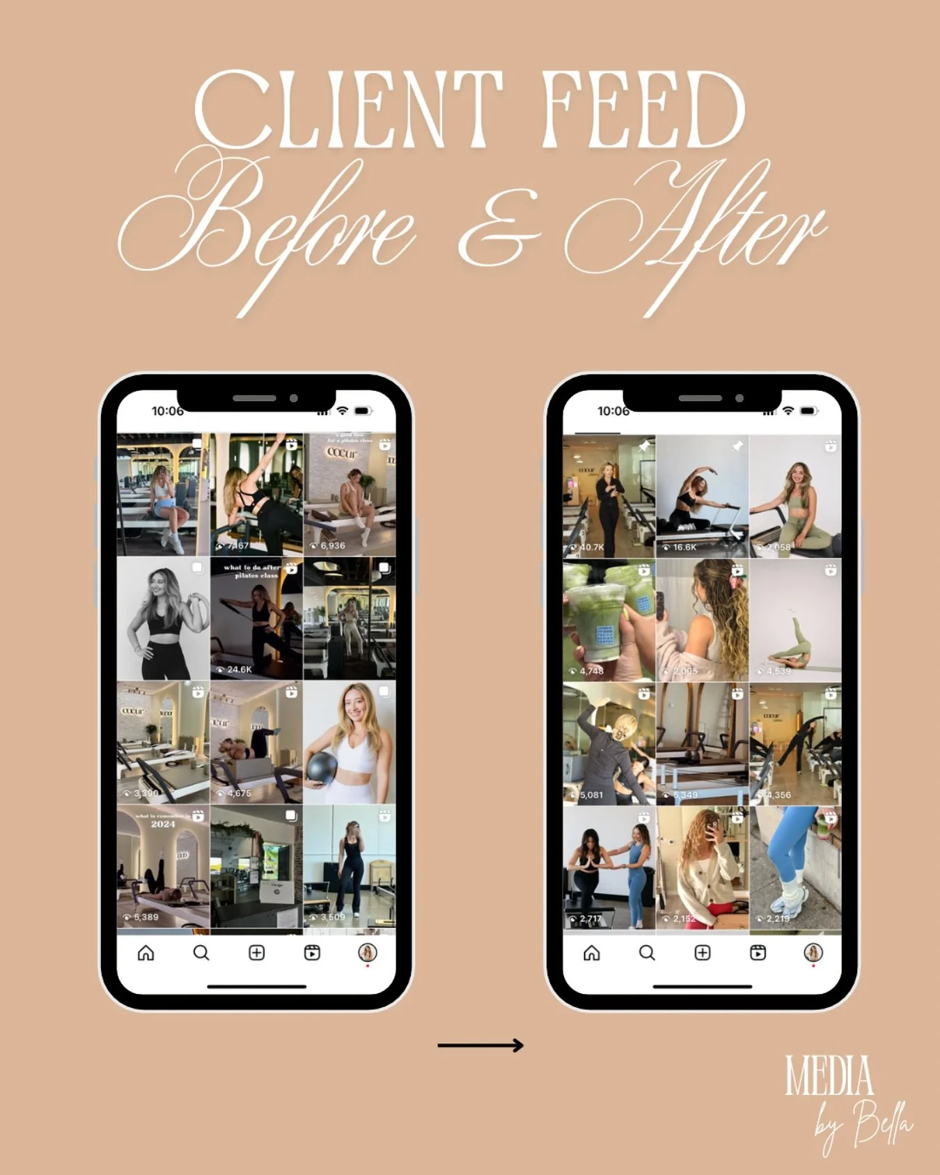 Subtle changes are the best changes!

✨Adapting client feed to more crisp photos for thumbnails, and a clearer color palette✨

#mediabybella #beforeandafter #thumbnails #feed #contentcreator