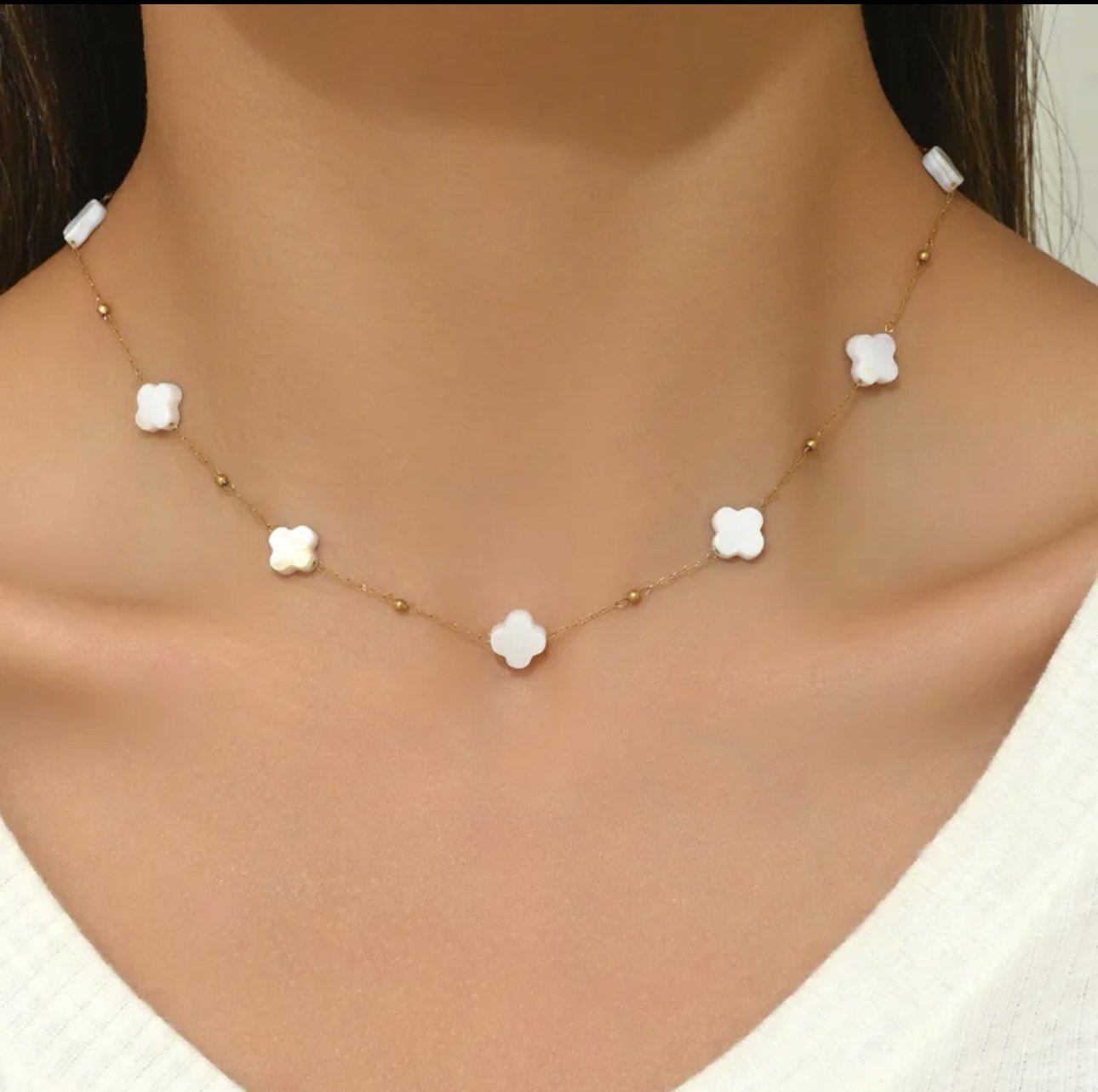 Collar Trebol de Perlas