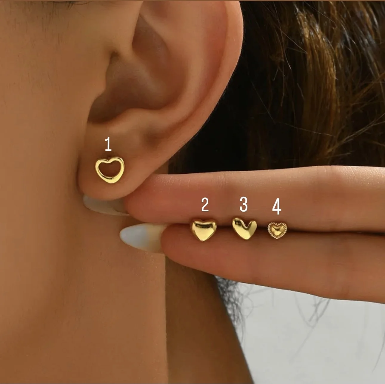 Zarcillos de Corazon Minimalistas