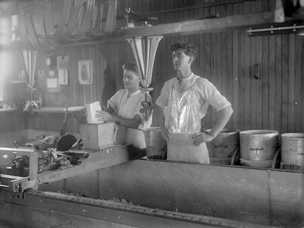 Shirley and Switalla milling curd - Taungatara 1922