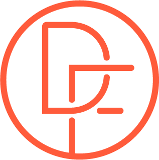 A circular logo with the letters 'D' and 'G' intertwined in an orange outline.