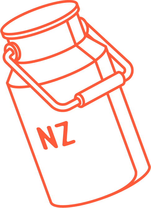 Outline of a paint bucket with the letters 'NZ' on it
