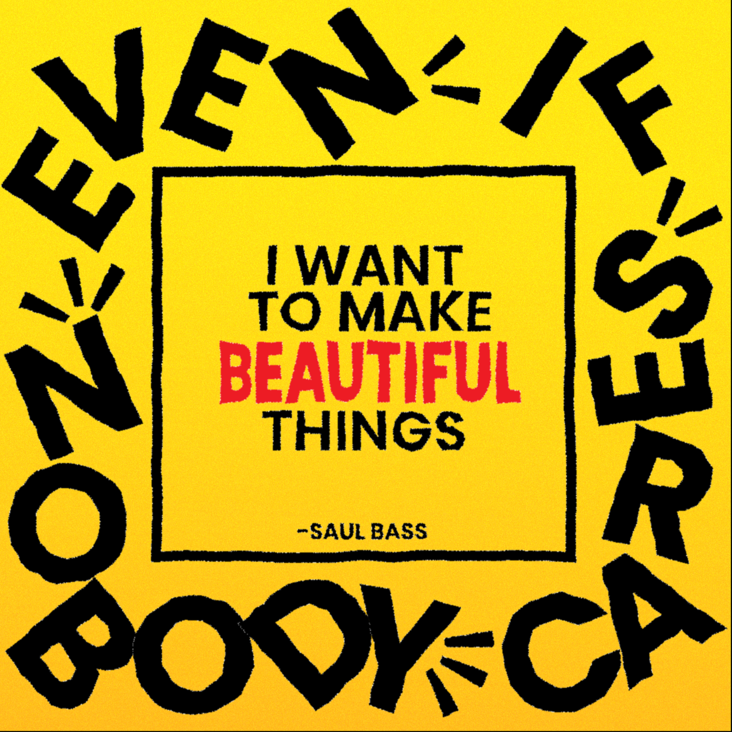 Final typographic design with bold lettering and bright colors.