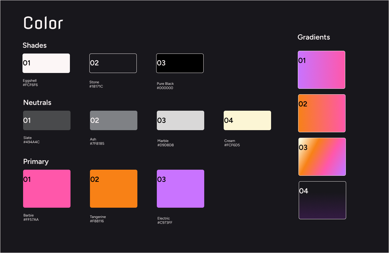 Color style kit page.