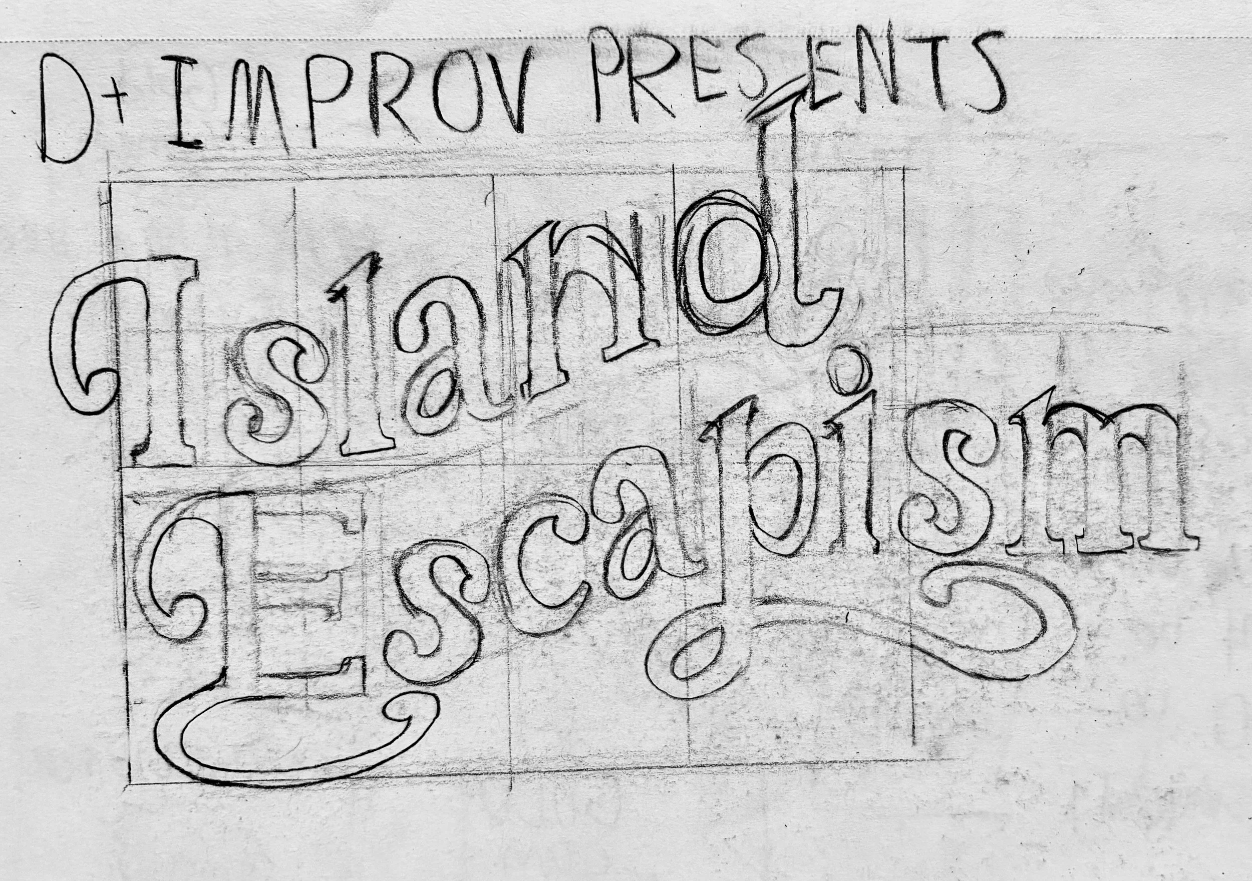 Island Escapism logo sketch.