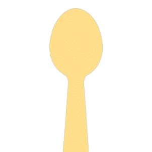 Silhouette of a yellow spoon.