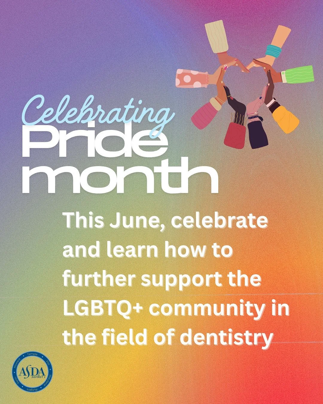 To celebrate Pride Month, here are some ways ASDA&rsquo;s District 3 is supporting our community. Swipe to learn more about providing culturally competent care and improving understanding on the relationship of oral and sexual health. 🏳️&zwj;🌈 #pri