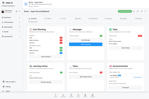 GPAC-N practice management dashboard