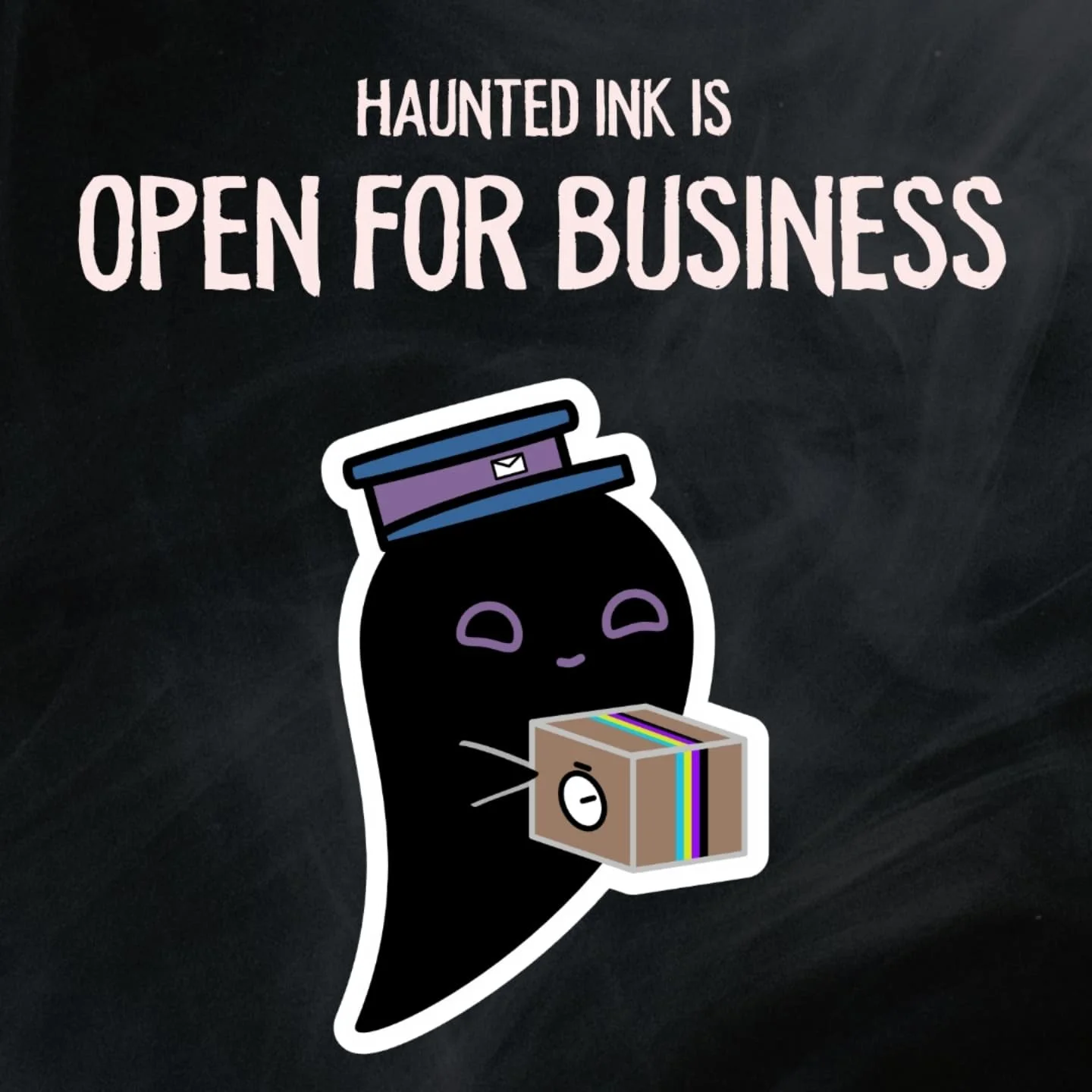It's time to open the doors to spookily good service ✨👻

The printer is ready, paper is in stock and postage boxes have arrived, so we're all ready to go! If you're in the UK and looking for some new prints (and want to support a small business at t