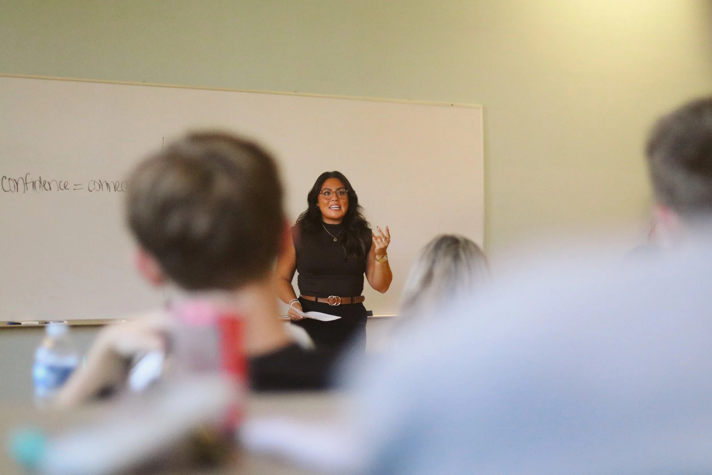 Bailey training a team in communication and storytelling skills