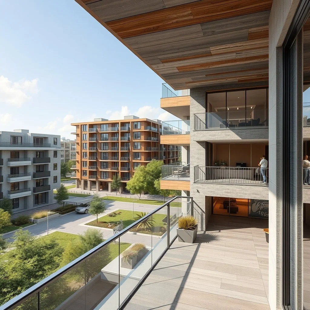 residential complex mixed use space for retail balcony with space views of park different textures and materials .jpg