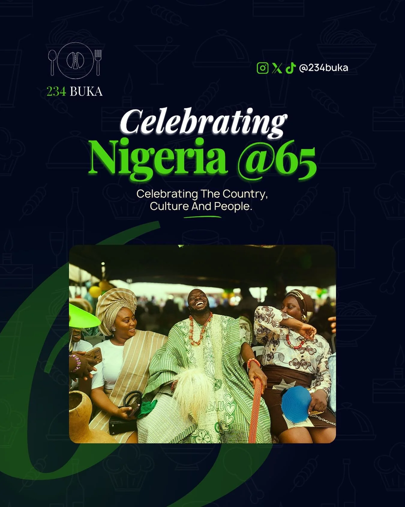 💚🤍💚 Happy Independence Day, Nigeria!
At 234 Buka, we&rsquo;re proud to celebrate 65 years of unity, culture, and flavor. From our food to our people, Nigeria is a story of strength, resilience, and joy. 

Here&rsquo;s to our country, culture, and 