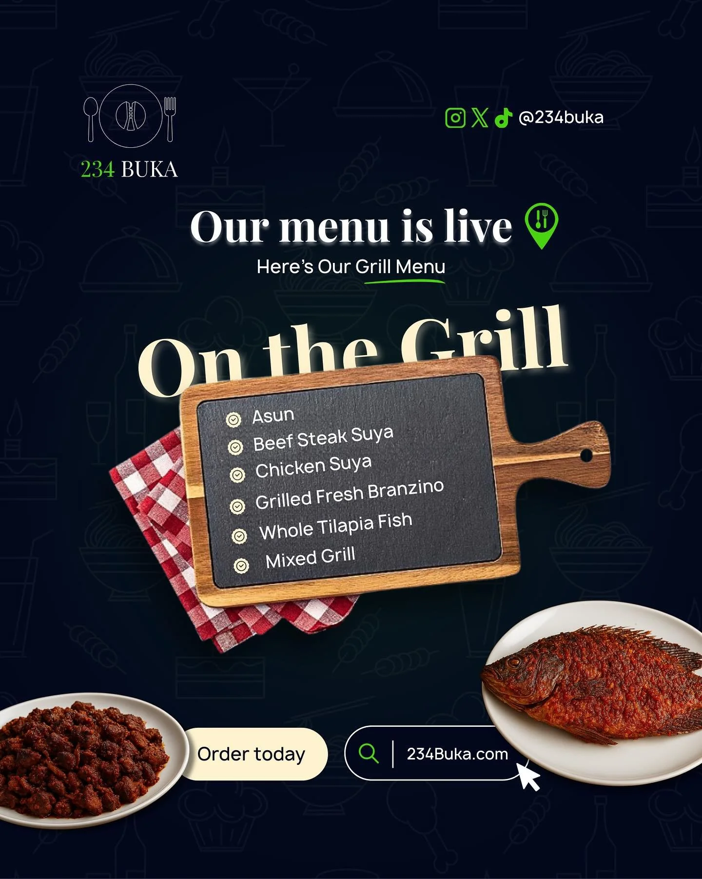 The grill is hot &amp; the menu is LIVE! 
From juicy Beef Steak Suya to spicy Asun, fresh Grilled Branzino, and whole Tilapia Fish&mdash;we&rsquo;ve got the ultimate lineup to satisfy your cravings. 

Whether you&rsquo;re team Suya or team Grilled Fi