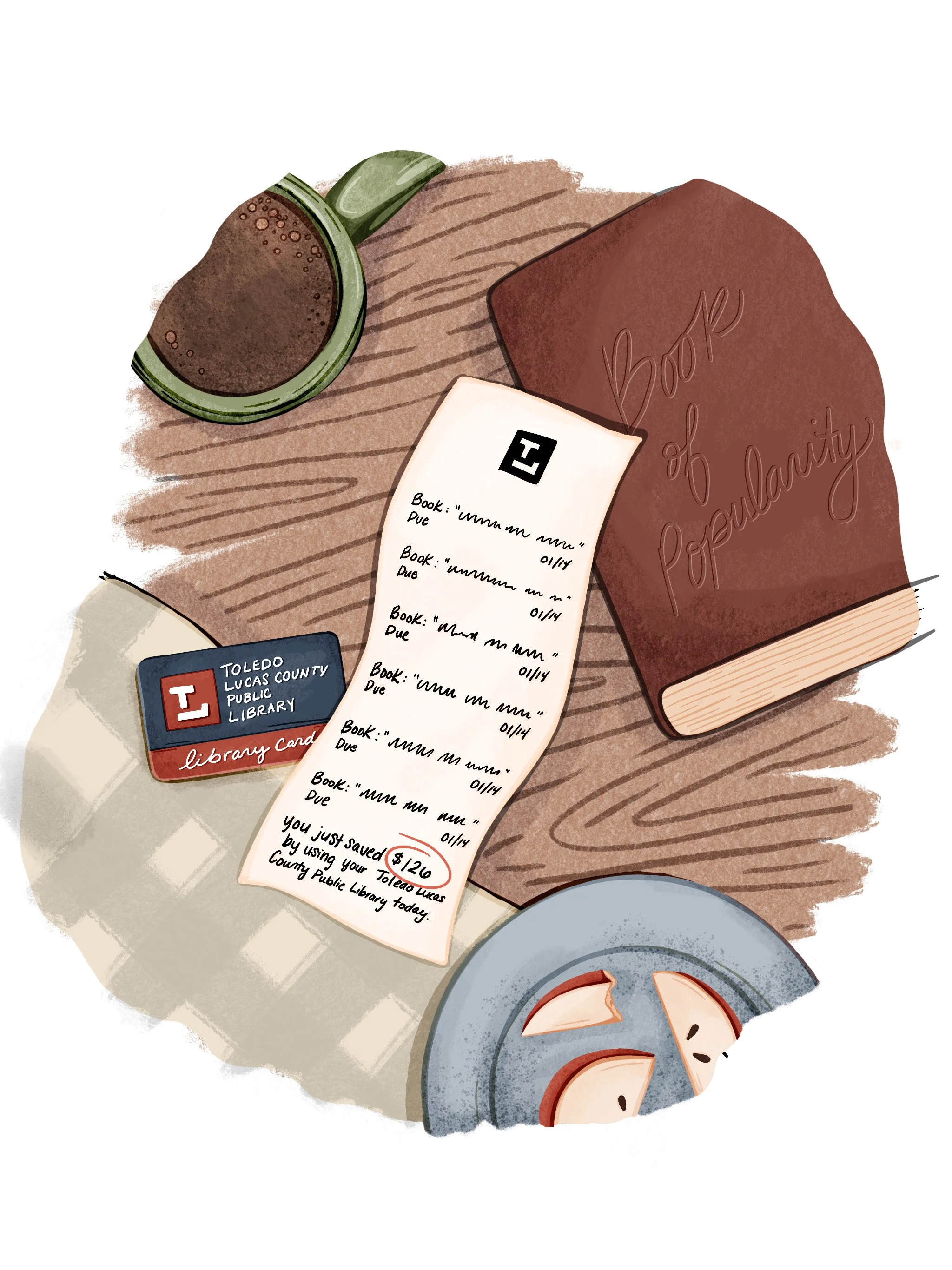 Toledo Lucas County Public Library evergreen illustrations